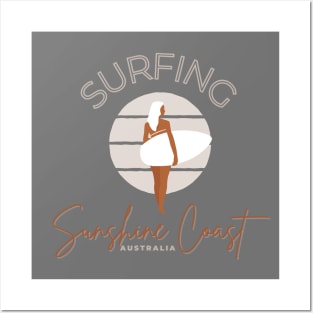 Surfing Sunshine Coast Australia Posters and Art